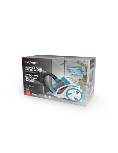KÜKEN 800W bagless vacuum cleaner blue