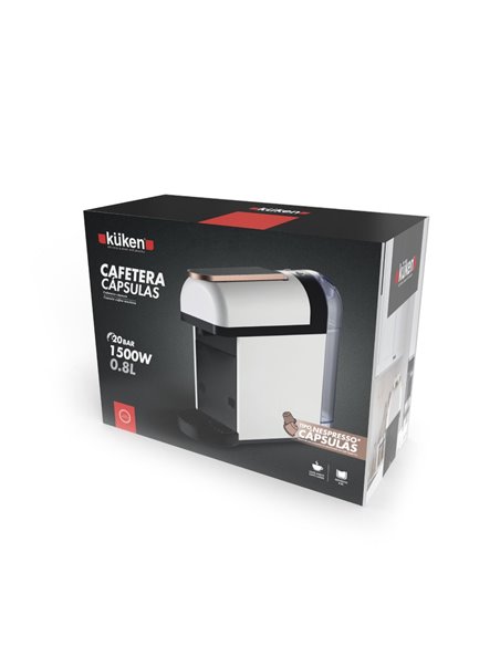 Cafetera cápsulas 20 bares 1500W KÜKEN