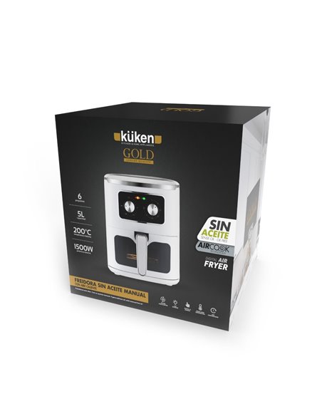 Freidora sin aceite manual KÜKEN 5 litros con ventana
