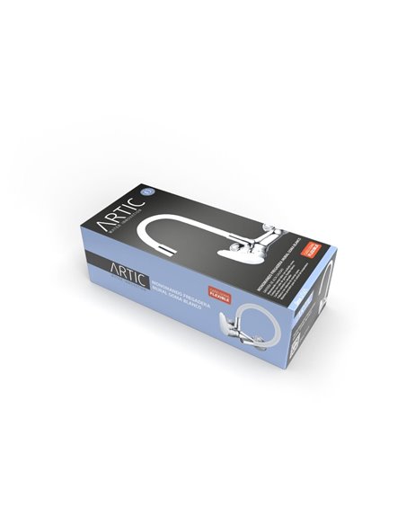 Monomando fregadera JAVA mural goma flexible blanco