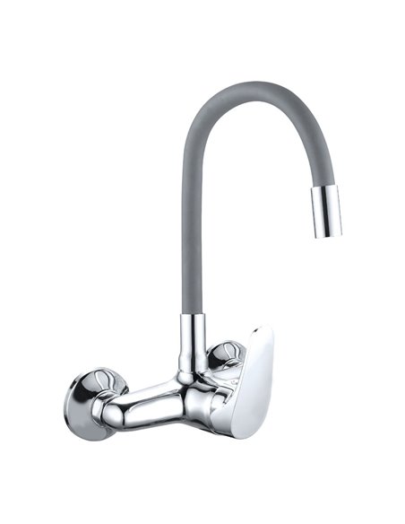 Monomando fregadera JAVA mural goma flexible gris
