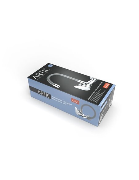 Monomando fregadera JAVA mural goma flexible gris