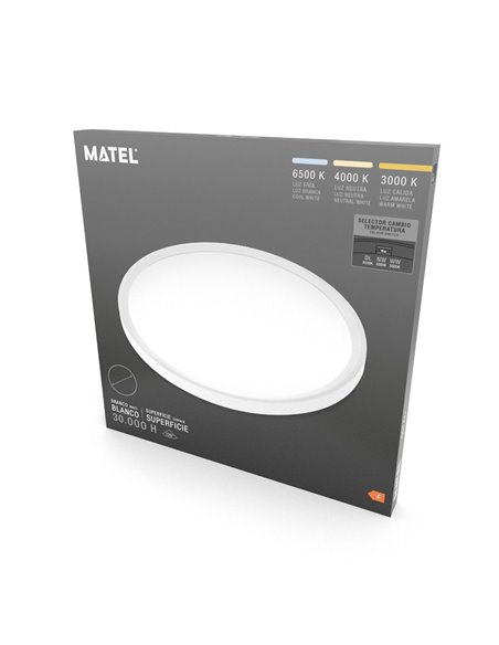 Round LED panel white surface 230mm 18W CCT