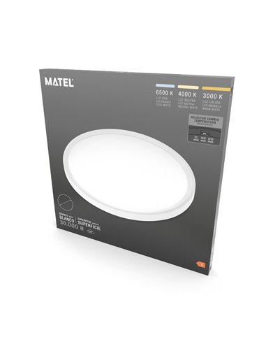 Panel LED redondo superficie blanco 300mm 24W CCT