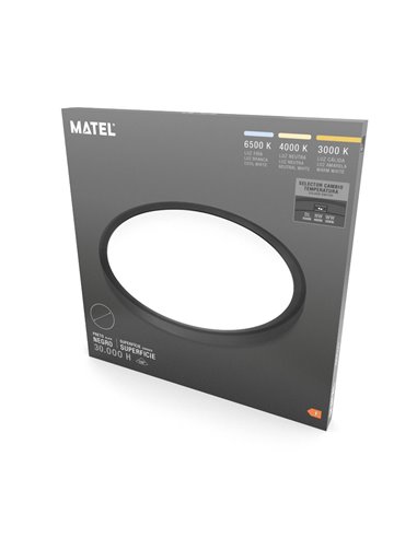 Rundes LED-Panel schwarze Oberfläche 230mm 18W CCT