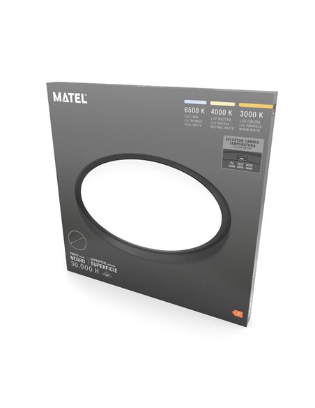 Rundes LED-Panel schwarze Oberfläche 230mm 18W CCT