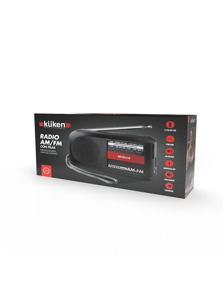 KÜKEN AM/FM tragbares Radio mit Batterien