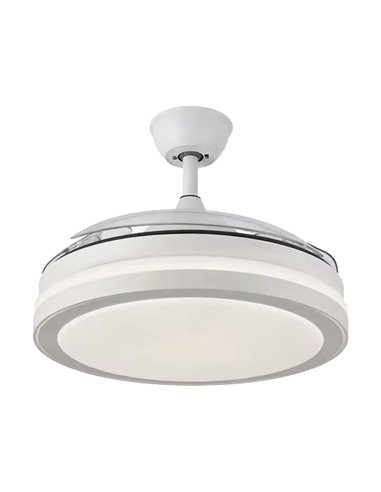 Ventilatore da soffitto KÜKEN bianco con pale retrattili