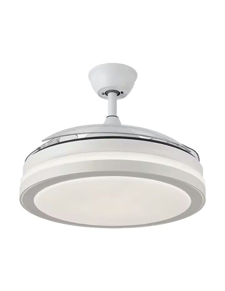 Ventilatore da soffitto KÜKEN bianco con pale retrattili