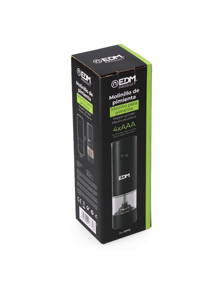 Molinillo de pimienta eléctrico 70ml EDM