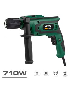 Taladro percutor 710W 230V 50Hz Función perforante y martillo KOMA TOOLS