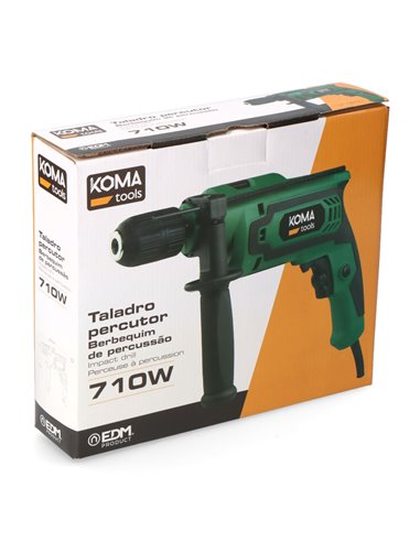 Taladro percutor 710W 230V 50Hz Función perforante y martillo KOMA TOOLS