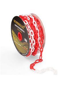 Cadena de plástico blanca y roja 25m NORMALUZ 2