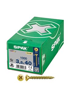 Caja de tornillo universal “Yellox” de cabeza plana Ø3,5x40mm (1000 unidades) SPAX