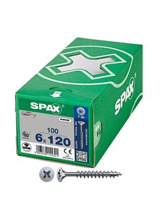 Caja de tornillo universal “Wirox” de cabeza plana T30 Ø6x120mm (100 unidades) SPAX