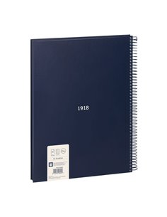 Cuaderno A4 cuadriculado (5x5mm) colección “430 since 1918” color azul marino con espiral MILÁN 2