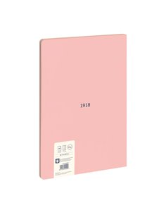 Cuaderno A4 cuadriculado (5x5mm) colección “430 since 1918” color rosa encolado MILÁN 2