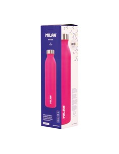 Botella isotérmica serie “Acid” de acero inoxidable color rosa con base antideslizante 0,59l MILÁN 2