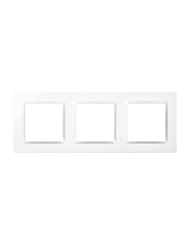 Marco de dos elementos hecho em plástico blanco de la “Serie 10” IP20 22,6x8,5cm SIMON