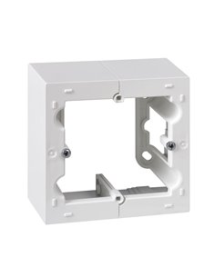 Caja de superficie blanca “Serie 10” para pulsador/conmutador/enchufe (2P+T tipo F) hecha en plástico IP20 8,4x4x8,4cm SIMON