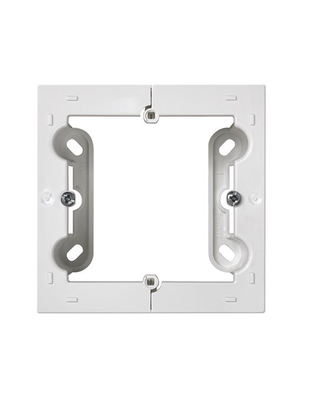 Caja de superficie blanca “Serie 10” para pulsador/conmutador/enchufe (2P+T tipo F) hecha en plástico IP20 8,4x4x8,4cm SIMON
