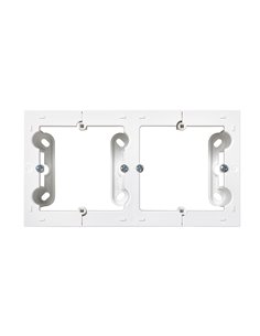 Caja doble de superficie blanca “Serie 10” para pulsador/conmutador/enchufe (2P+T tipo F) hecha en plástico IP20 15,5x4x8,4cm SI 2