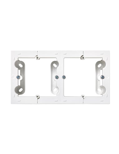 Caja doble de superficie blanca “Serie 10” para pulsador/conmutador/enchufe (2P+T tipo F) hecha en plástico IP20 15,5x4x8,4cm SI