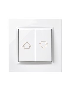 Pulsador para persianas blanco con marco “Serie 10” hecho en plástico 10A 250V IP20 8,5x3x8,5cm SIMON 2