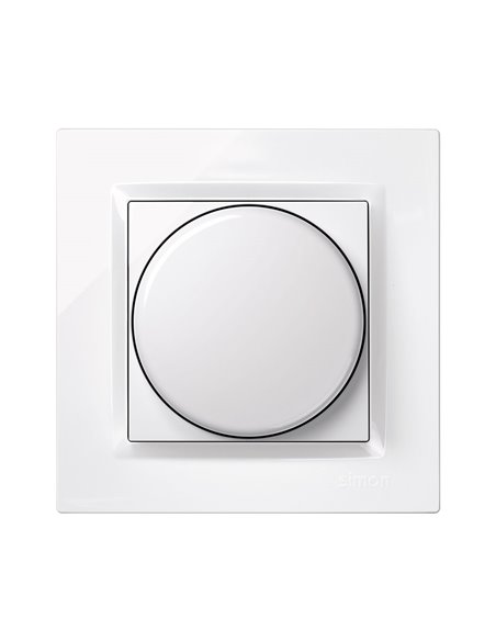 Interruptor LED regulable color blanco “Serie 10” con marco 250V IP20 8,5x8,5cm SIMON