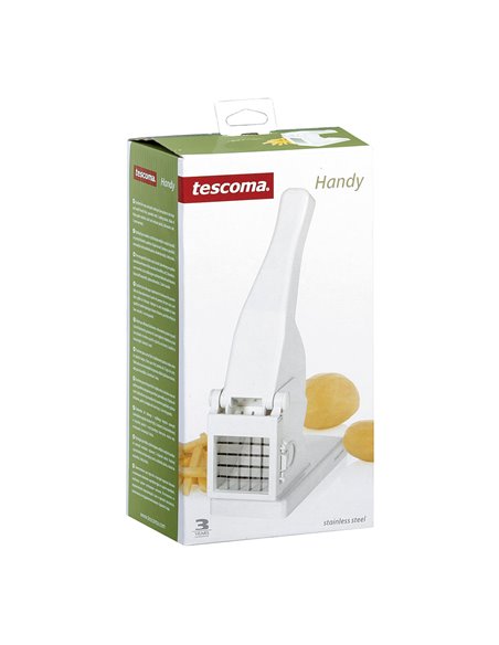 Cortador de patatas “Handy” color blanco fabricado en plástico y acero inoxidable con 2 tamaños de corte distintos TESCOMA