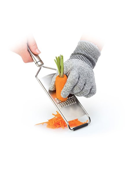 Guante protector ambidiestro “Presto” color gris y negro talla L para protección en la cocina fabricado en fibras sintéticas res