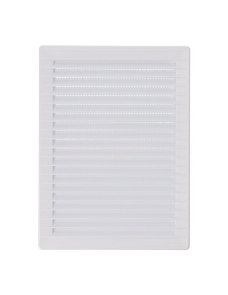 Rejilla de ventilación rectangular empotrable de ABS con mosquitera color blanco 17x23cm EDM