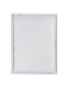 Tapa de registro rectangular empotrable blanca hecha en ABS con mecanismo de apertura push-pull apta para pladur 32,5x42,5cm EDM 2