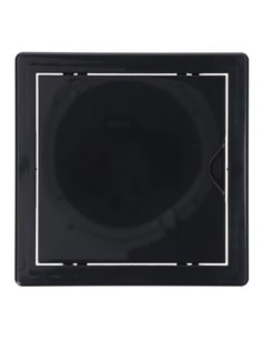 Tapa de registro cuadrada empotrable en gris antracita hecha en ABS con mecanismo de apertura push-pull apta para pladur 16,5x16