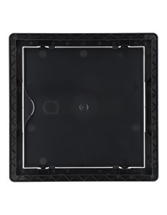 Tapa de registro cuadrada empotrable en gris antracita hecha en ABS con mecanismo de apertura push-pull apta para pladur 16,5x16 2