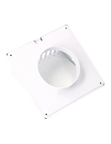 Rejilla de ventilación de ABS con campana color blanco Ø100mm 17x17cm EDM
