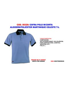 COFRA POLO M/CORTA ALGODON/POL. MARTINIQUE CELESTE T-L