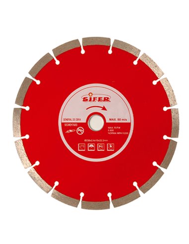 SIFER DISCO DIAMANTE 115 PASTILLA 10 MM SEGMENTADO ROJO1443110