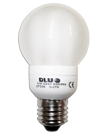 LUZ DLU LAMPARA ELECTRON.ESFERICA 230V E27-9WCALIDA FLS84040