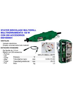 STAYER BRICOLAJE MULTIDRILL 130+200 ACCESORIOS130 W1651