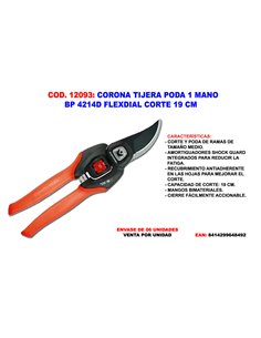 CORONA TIJERA PODA 1 MANO BP 4214D FLEXDIAL CORTE 19 CM