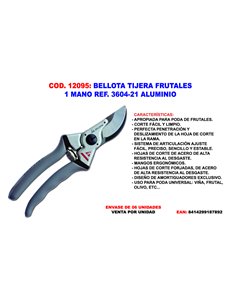 BELLOTA TIJERA FRUTALES 1 MANO 3604-21 ALUMINIO