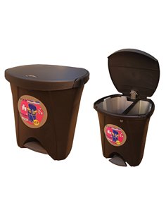 PLASTIKEN CUBO PEDAL NATURE 30L+18L NEGRO CUBILETES 6448C-NEG