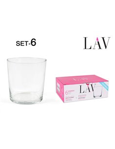 VAJILLA SET 6 VASOS PINTA 345 CC BODEGA  REF 20011