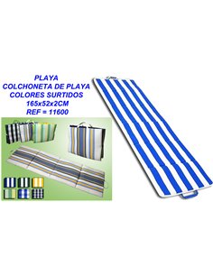 PLAYA COLCHONETA DE PLAYA COLORES SURTIDOS 165x52x2CM11600