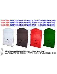 BAMBU BUZON EXT.ALUMINIO NEGRO410x255x80 MM31091B