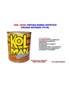 PINTURA BARNIZ KOLMAN SATINADO 375 ML.