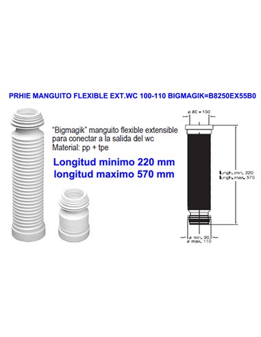 PRHIE MANGUITO FLEXIBLE EXT.WC 100-110 BIGMAGIK 31001