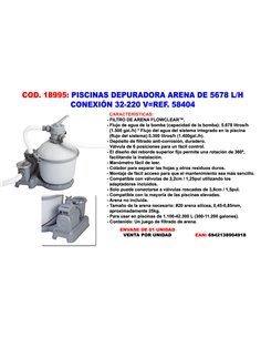 PISCINAS DEPURADORA ARENA DE 5678 L/H CONEX 32-220-V58404-58497