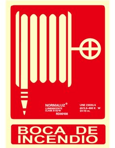NORMALUZ SE�AL LUMINISCENTE "BOCA DE INCENDIO " 21x30  RD00108
